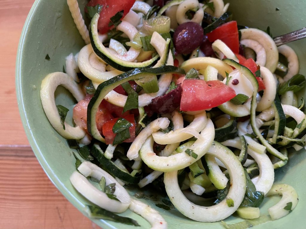 Spiralized Mediterranean Zucchini Salad