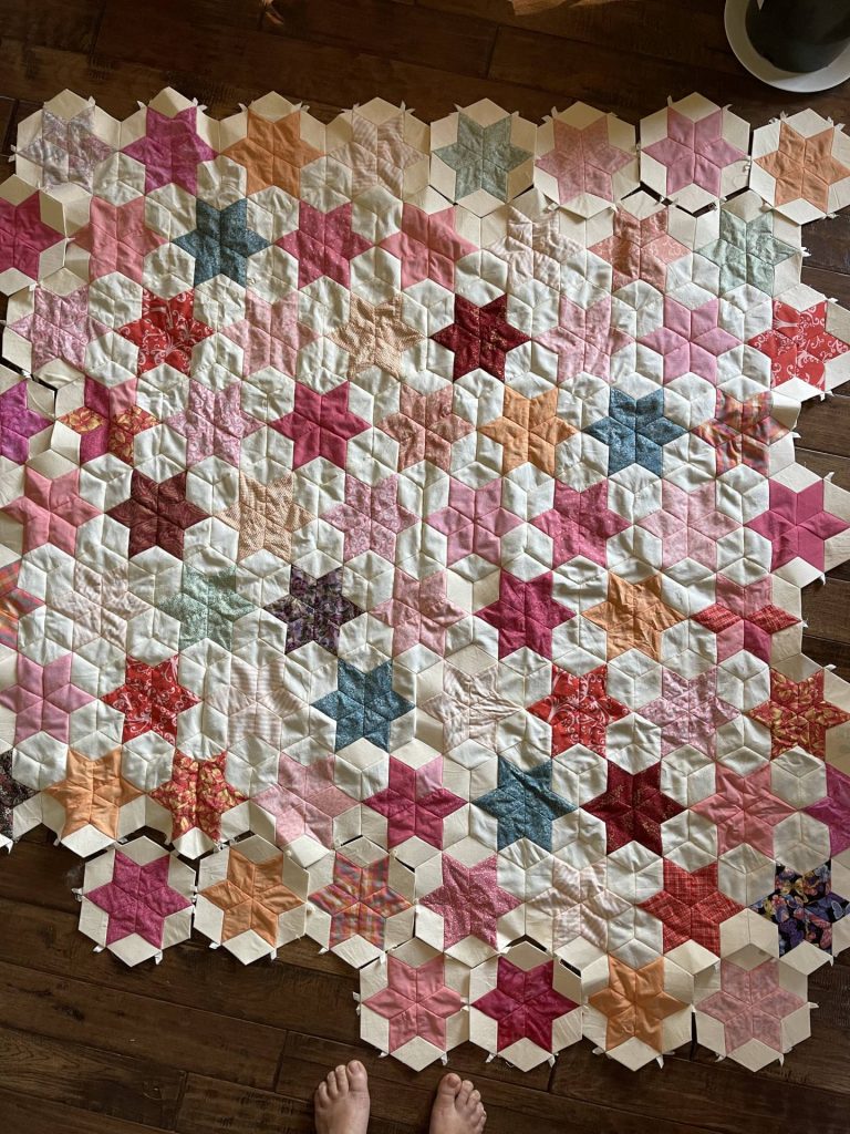 progress on Sand Stars quilt