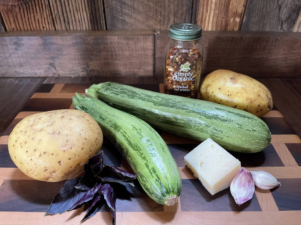 ingredients for Spiralized Zucchini Butter Spaghetti