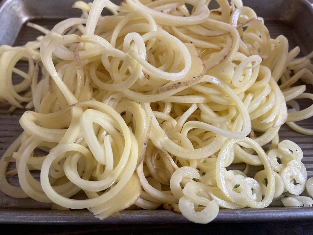 spiralized potato noodles 