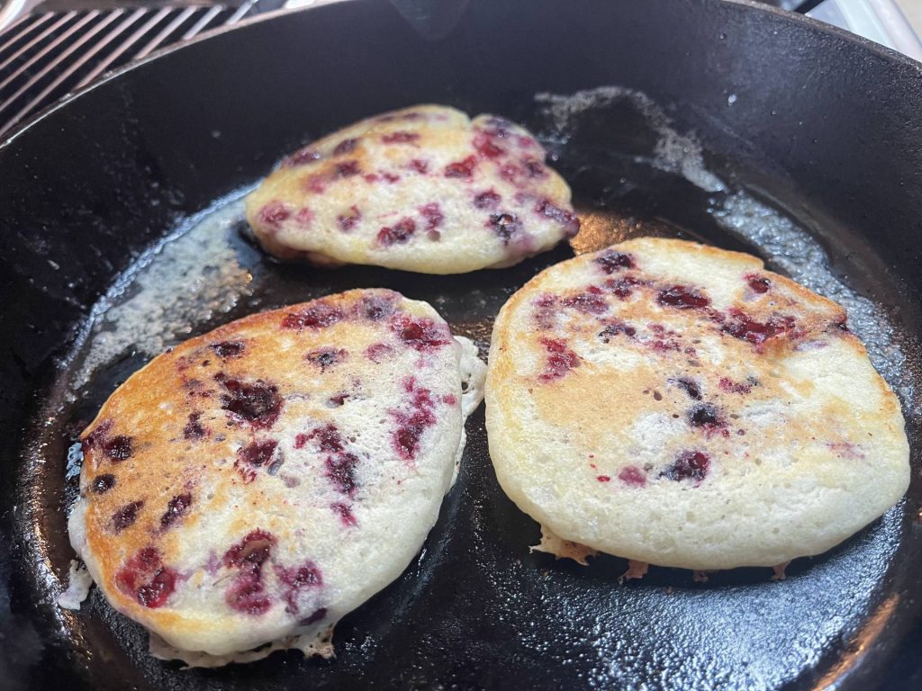 Sourdough Huckleberry Hotcakes