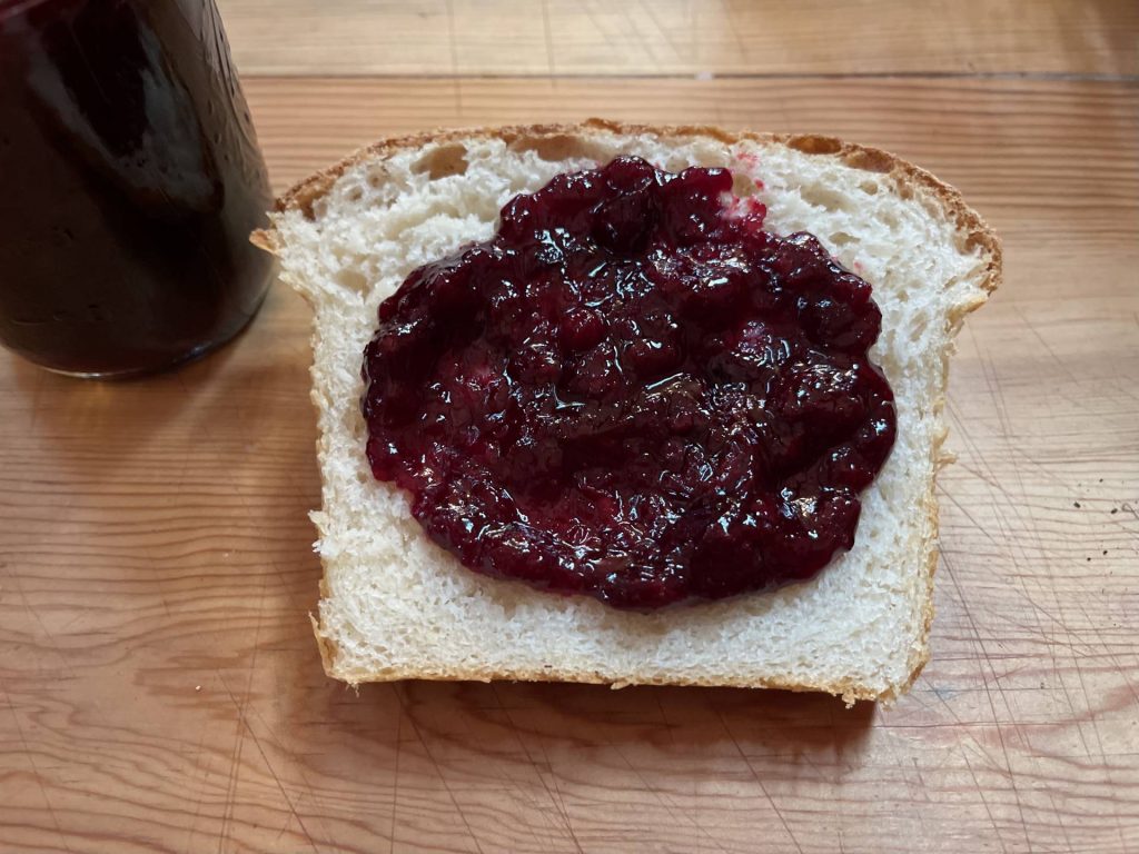 huckleberry lime jam on Farmhouse White Bread