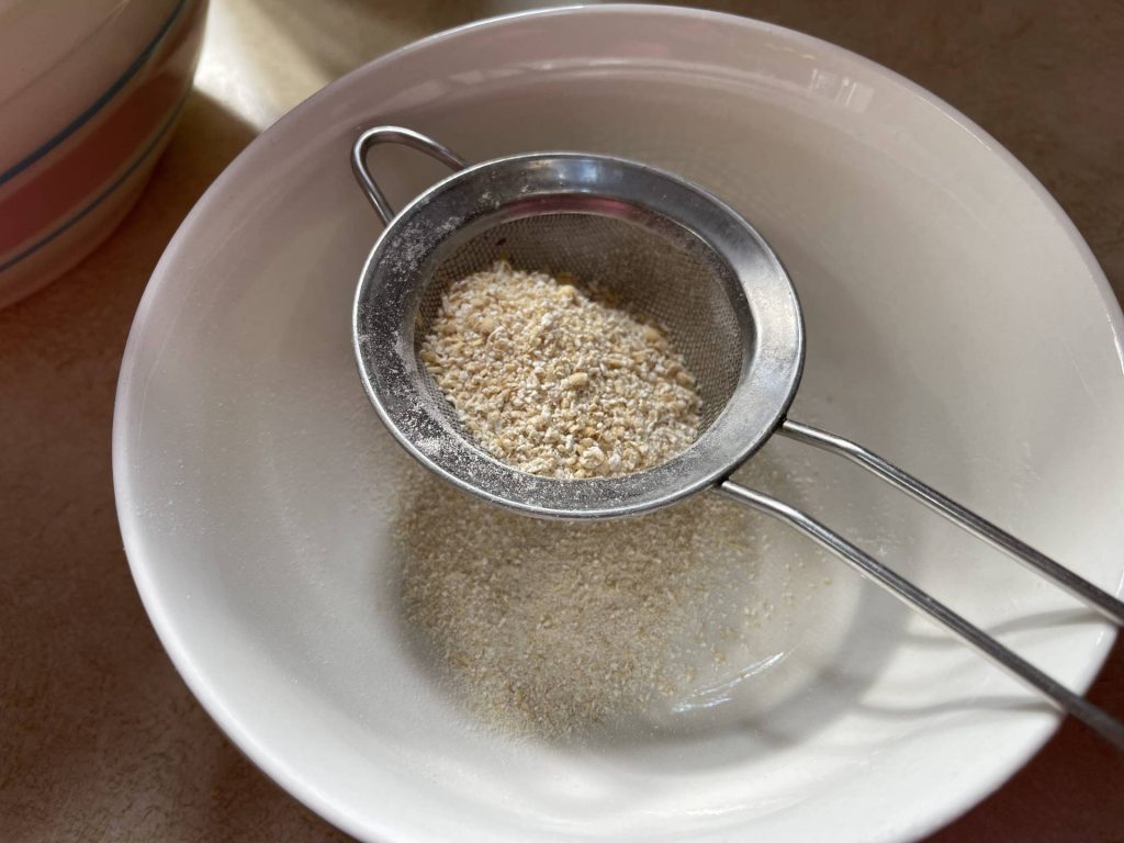 Grind and sift a little wheat