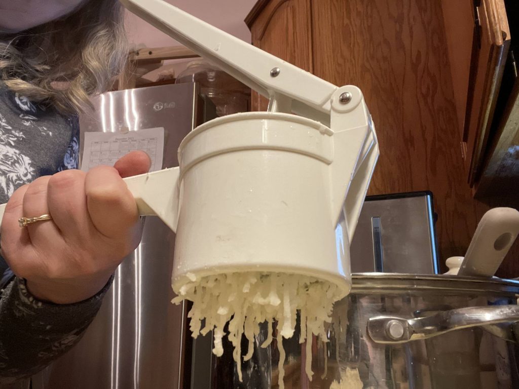 Ricing Potatoes for Lefse