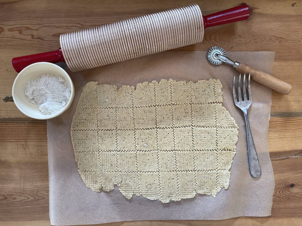 rolling cracker dough