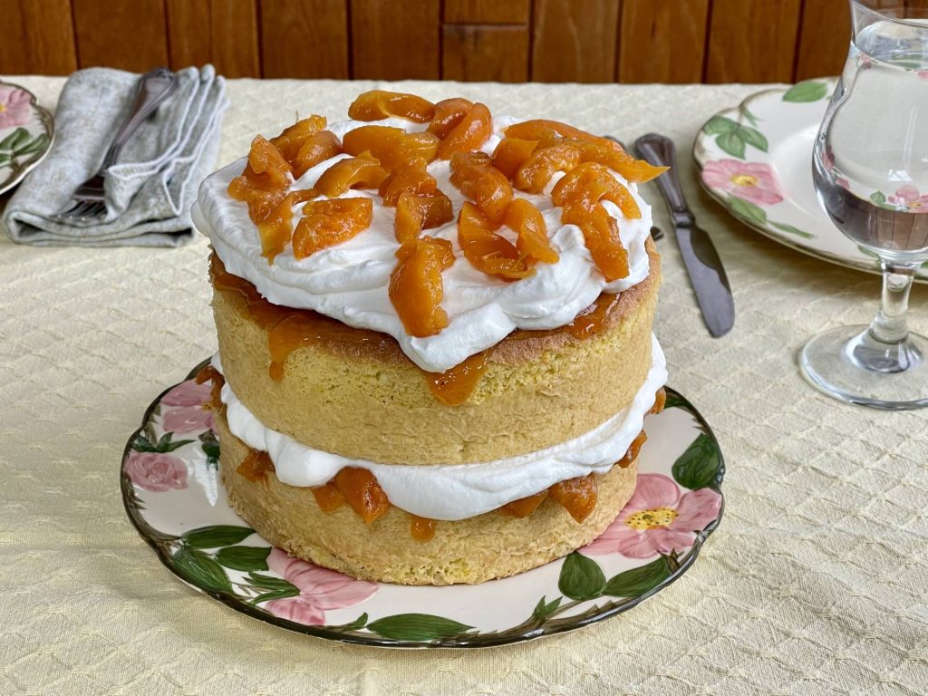 Apricot Cream Sponge Cake