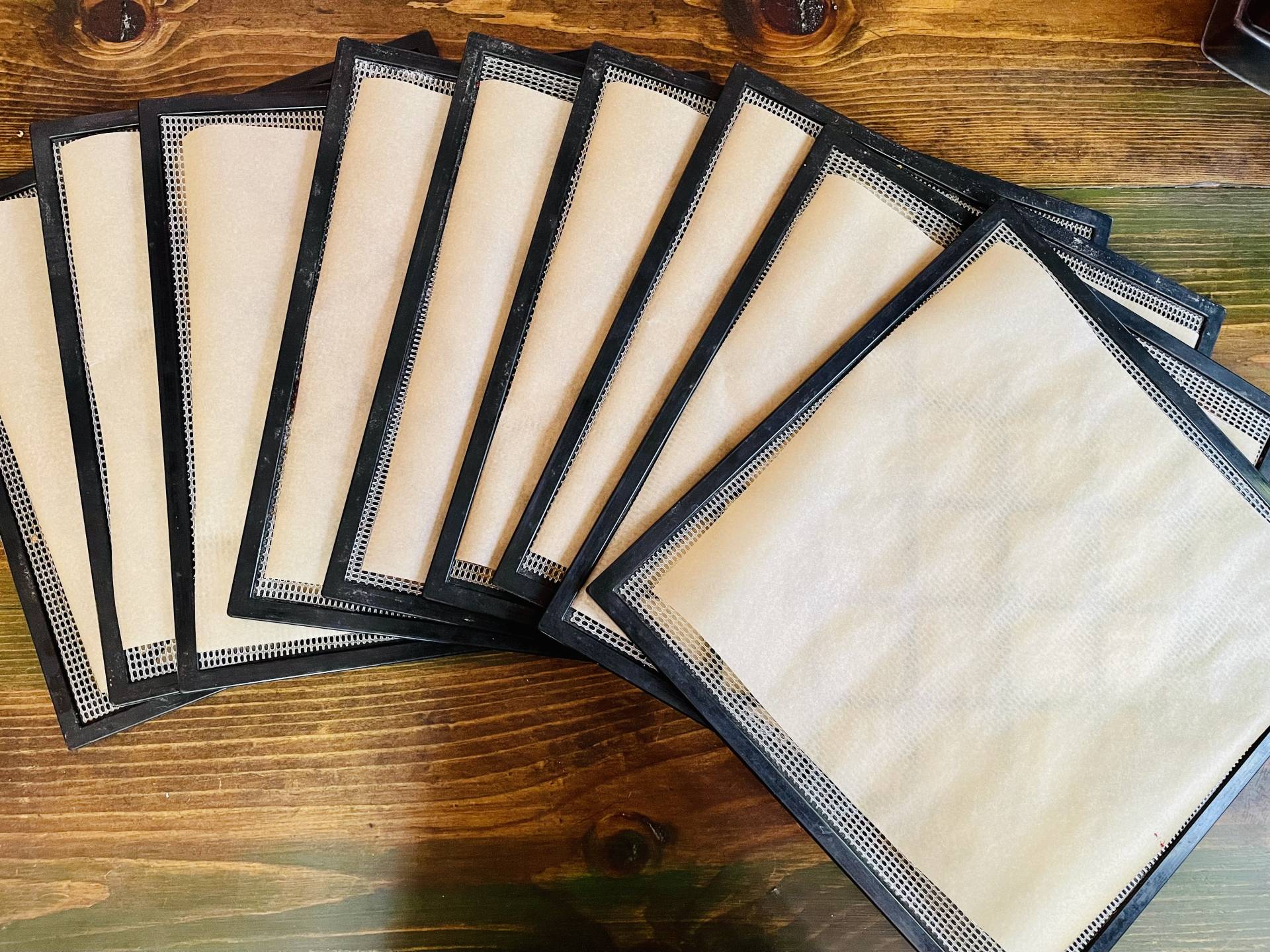 parchment paper covered trays