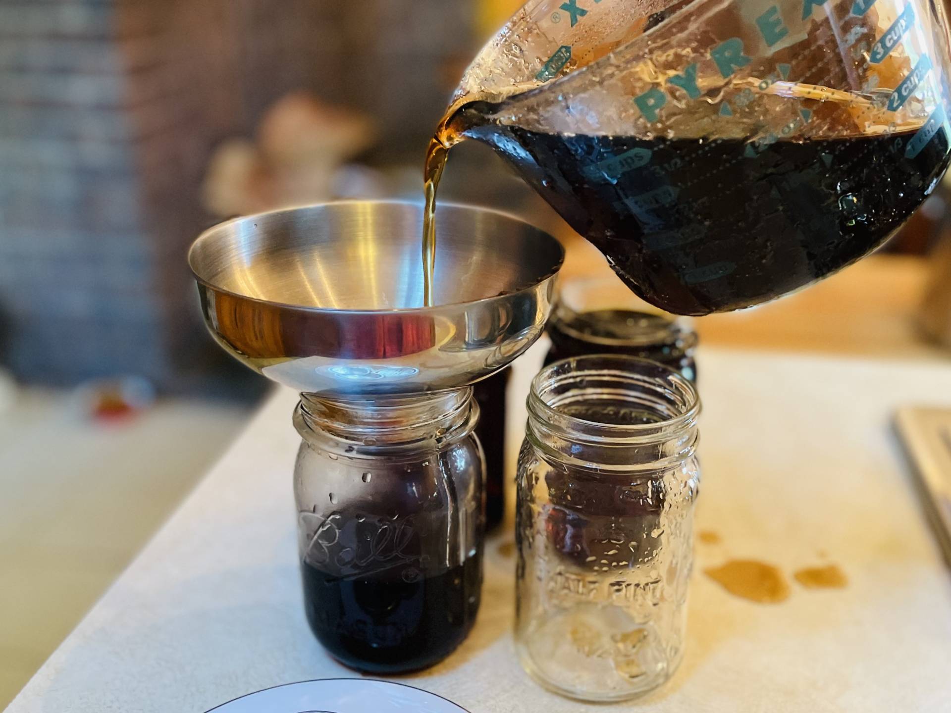 fill hot jars with hot syrup