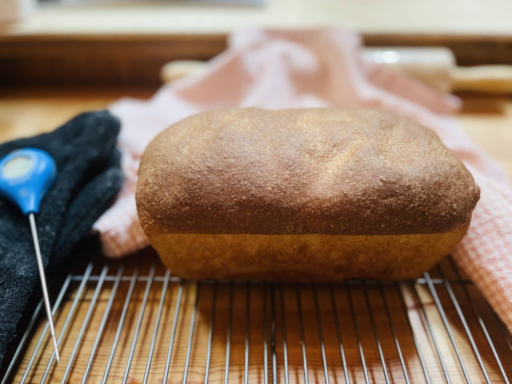 Whole wheat bread, baked from frozen dough