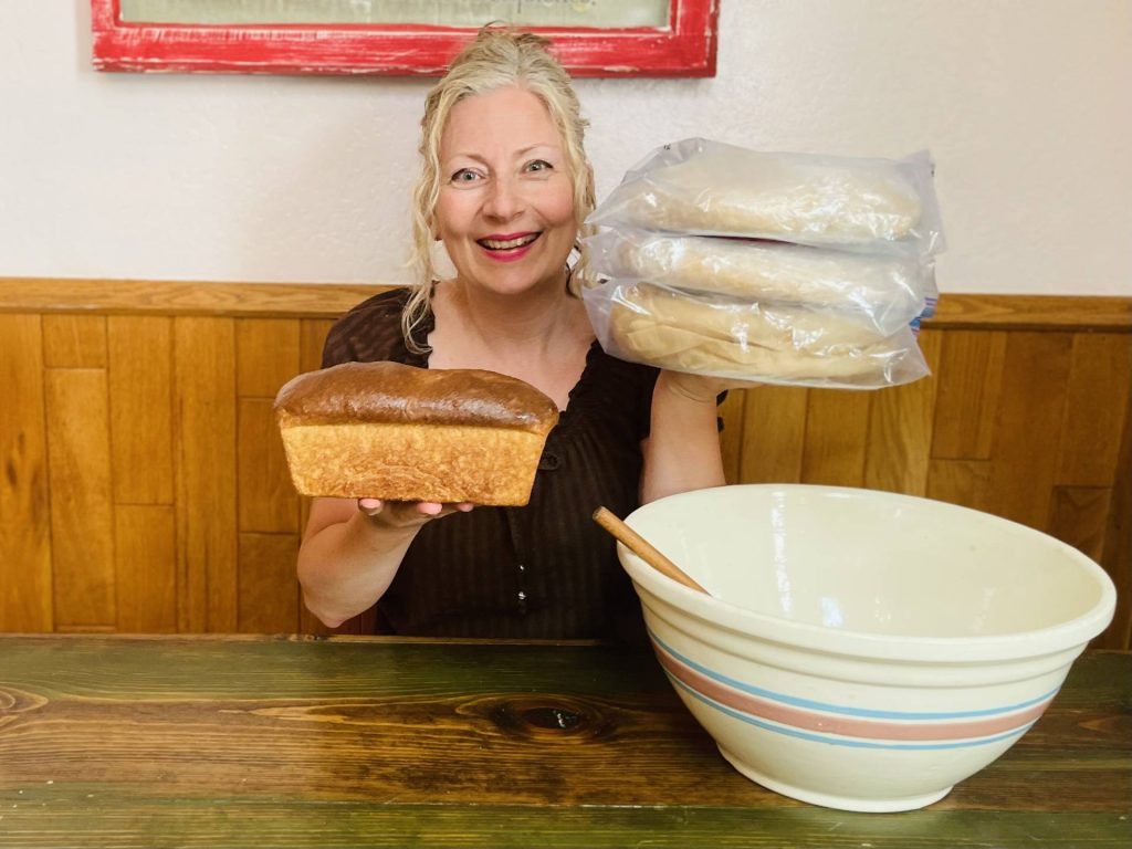 How to Make Freezer Bread Dough, bowl and spoon - no mixer