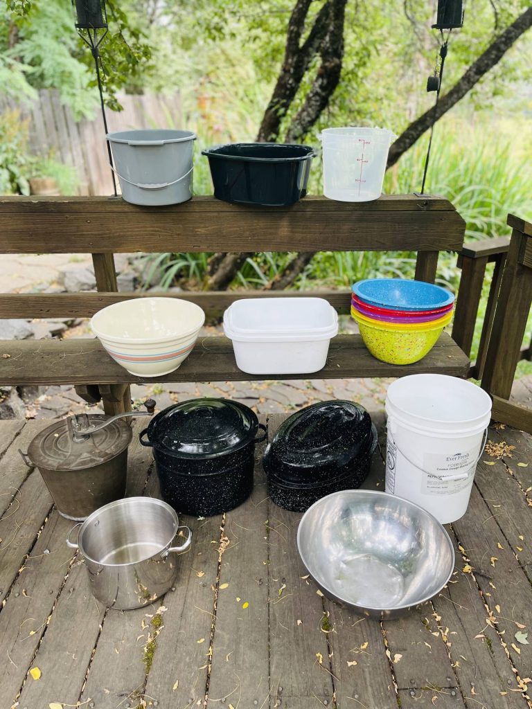Bowls and containers for mixing dough