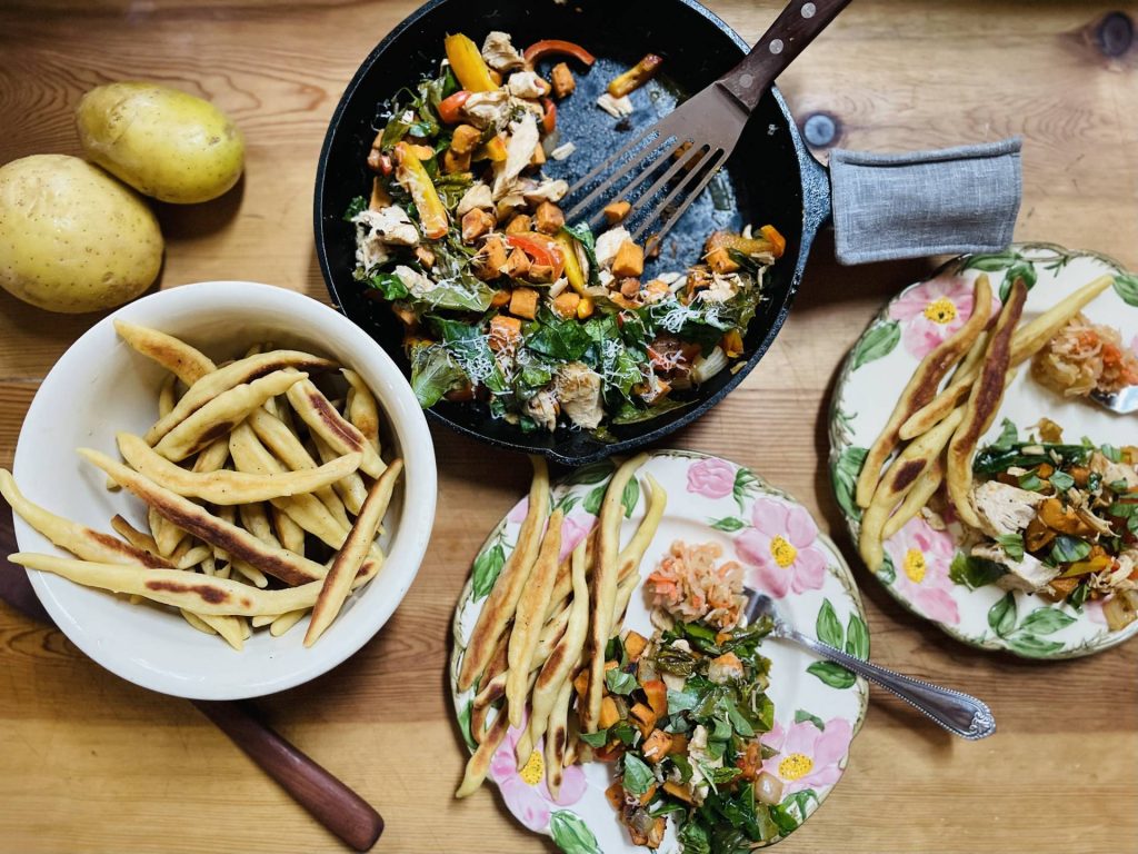 Schupfnudla and turkey ragout