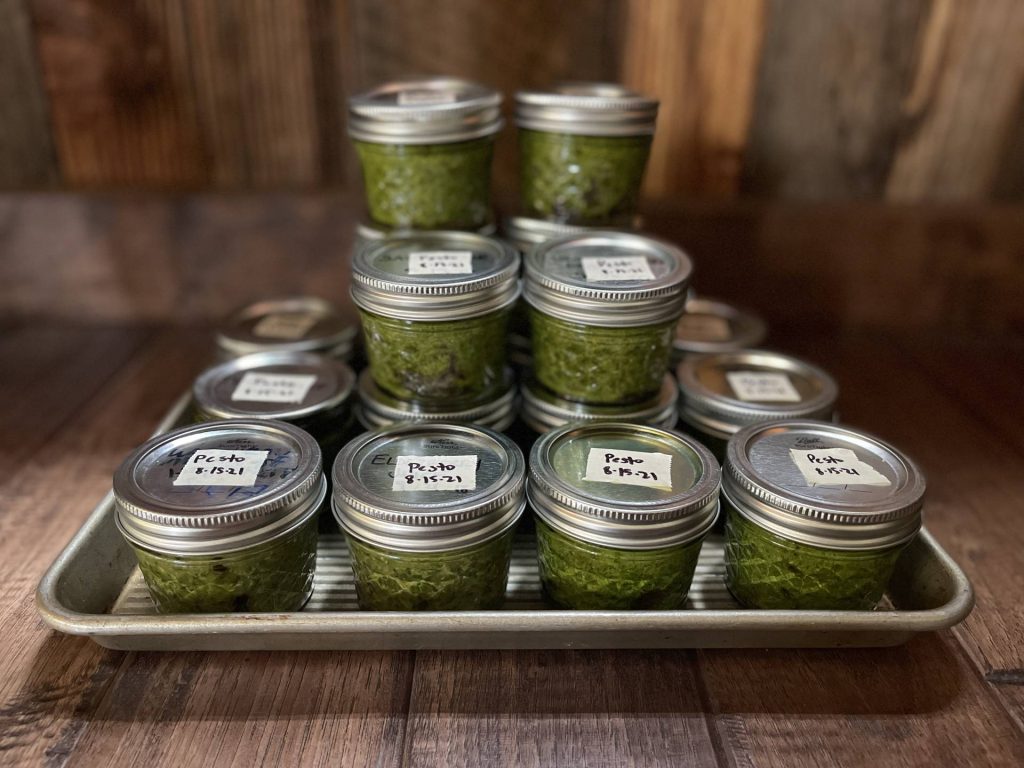pesto quarter-pint jars
