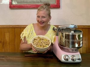 Fluffy homemade egg noodles knoephla
