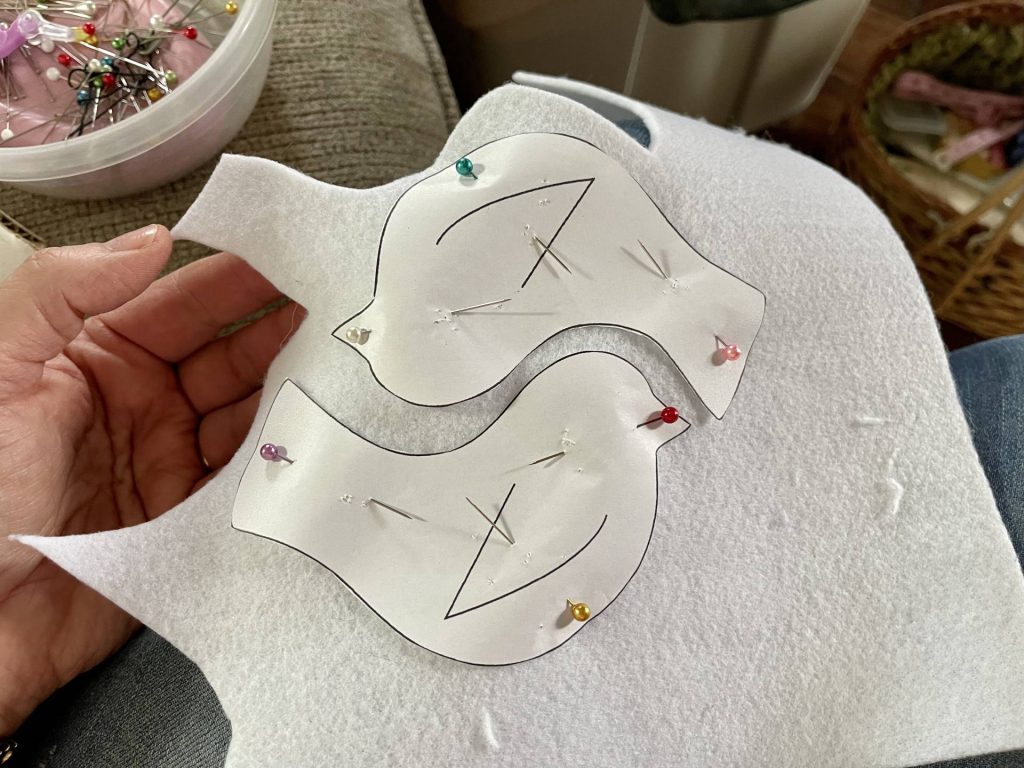 Simple felt snow dove