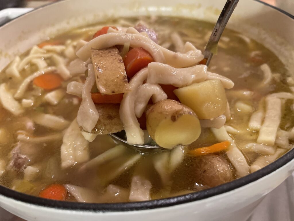 Homemade chicken noodle soup