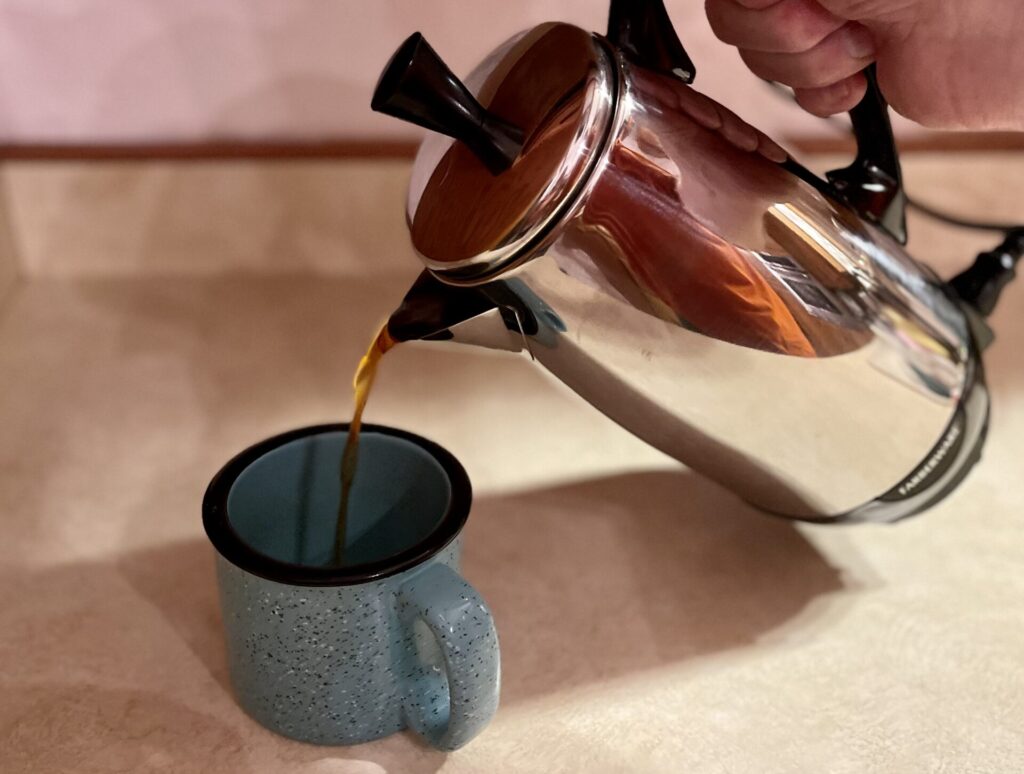 Fresh coffee from percolator