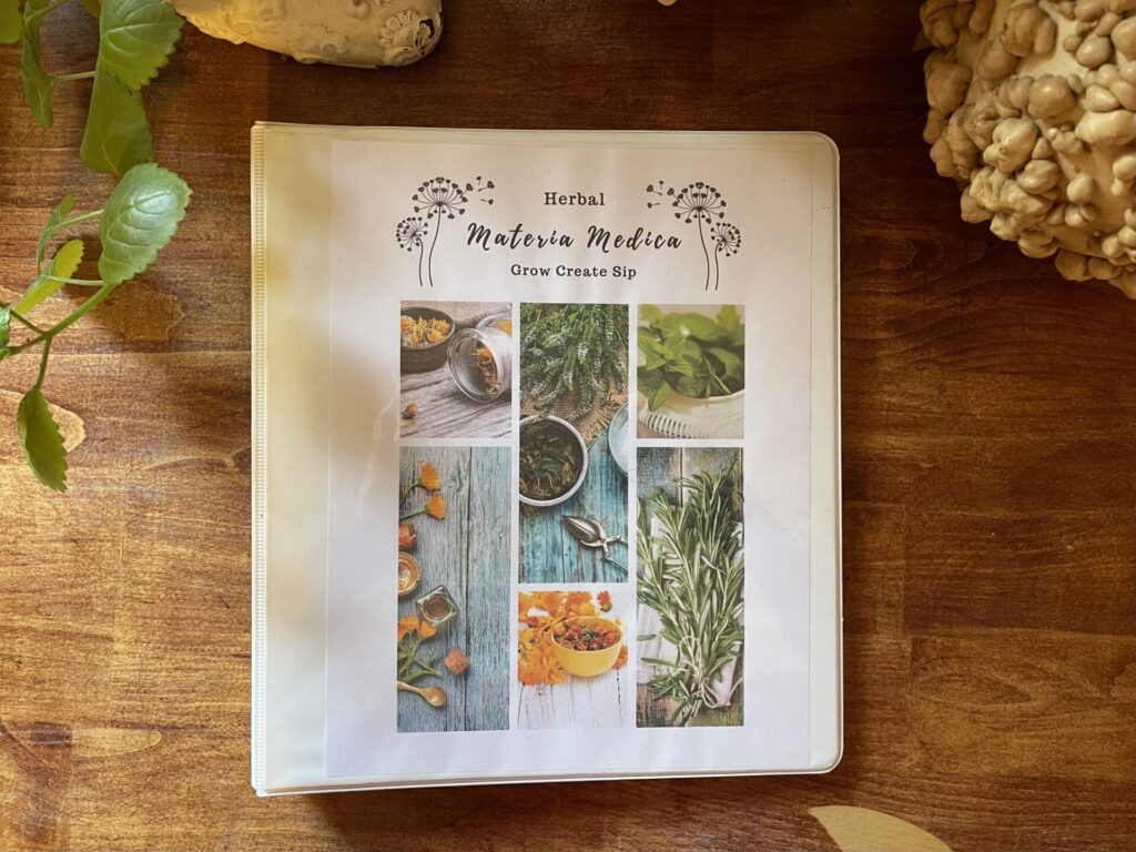 Printable herb notebook