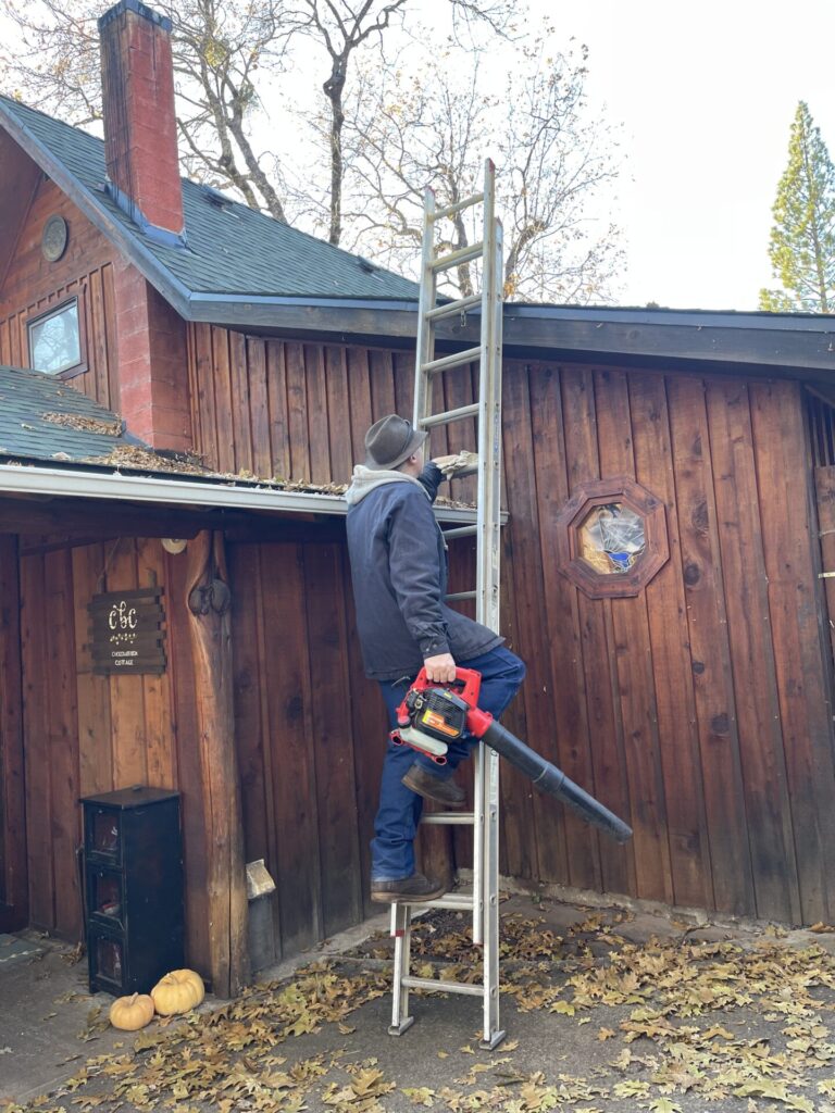 Samuel climbing ladder