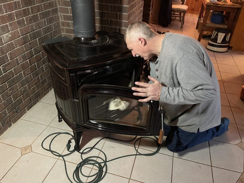 cleaning the wood stove