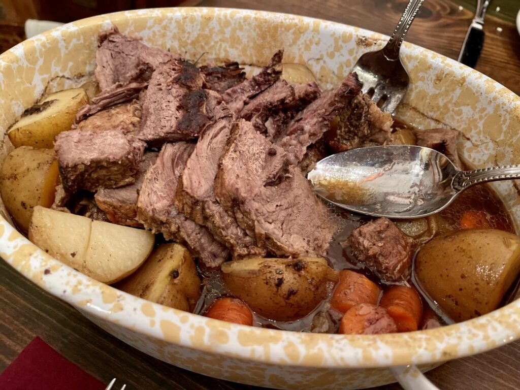 Tender roast and veggies