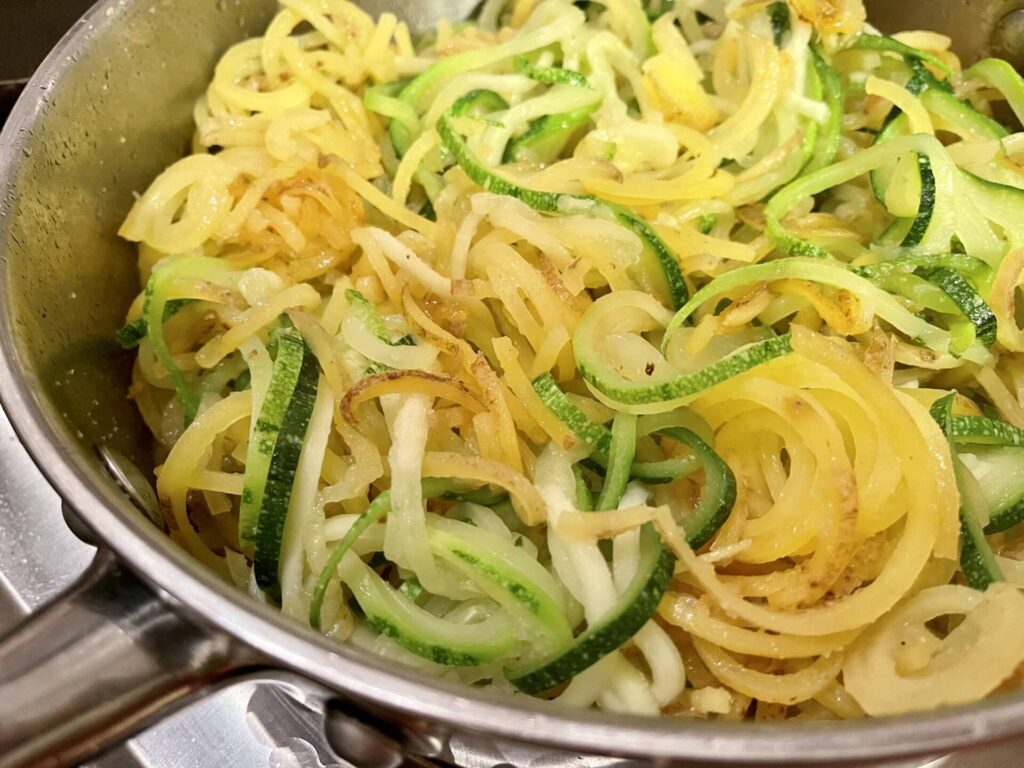 Sautéing veggie noodles