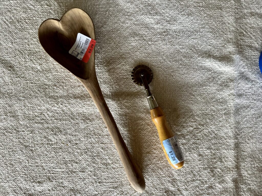 Heart spoon and ravioli cutter