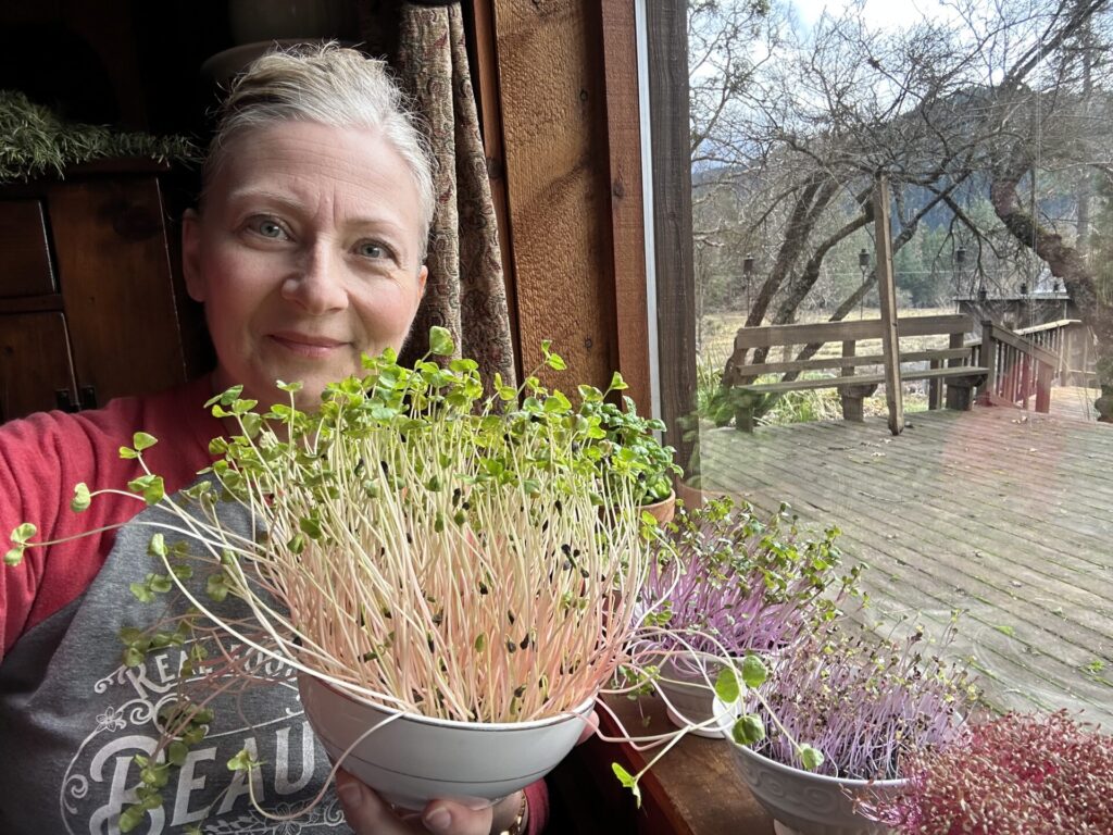 Michele, soup, salad, target practice