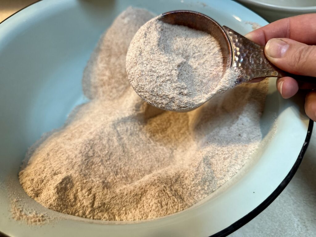 Scoop of fresh flour