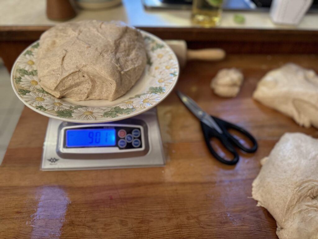 Weigh the dough 